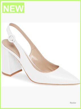 Pointed Toe Block Heel Pumps Slingback Chunky Heel Work Party Dress Shoes